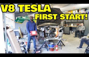 Starting the worlds first V8 powered Tesla