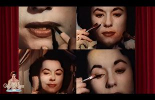 Vintage Makeup Brushes | A Beauty Tutorial 1961 Colorized.