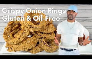 Healthy Vegan Crispy Baked Onion Rings Oil-Free!
