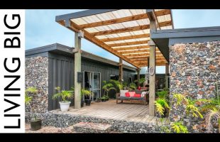 Twin 40ft Shipping Containers Transformed Into Rustic Off-Grid Paradise