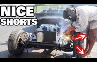 Welding an Electric Motorcycle to a car – The Idiots guide