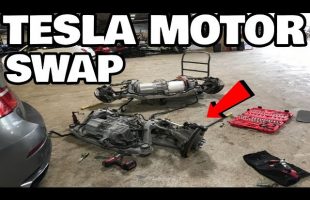 Restoring a Flood Salvage Tesla Model X Part 7: Tesla motor swap