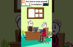 Pov: How to cover yourself in workplace #animation #funnyvideo #gplus #comedy