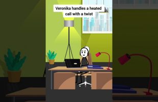 Veronika handles a heated call with a twist #animation #funnyvideo #gplus #comedy