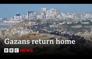 Gazans return home as ceasefire begins | BBC News