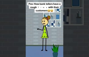 Pov How bank teller have a rough time with their customers #animation #funnyvideo #gplus #comedy
