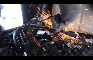Dismantling a fire Salvaged Tesla Part 1
