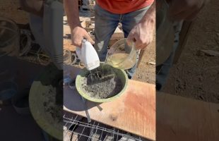 I Attempted to Grout the Stone On Our New House Using Kitchen Tools