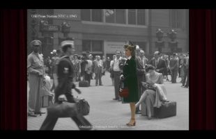 A Woman at Penn Station NYC, 1945 Film (Colorized 4K 60fps)