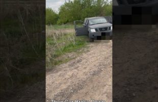 INCOMING SHAHED DRONE – But their Car breaks down.. #Drone #Ukraine #Combat