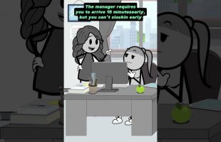 The manager requires you to arrive 15 minutes early, but you can’t clockin early #animations